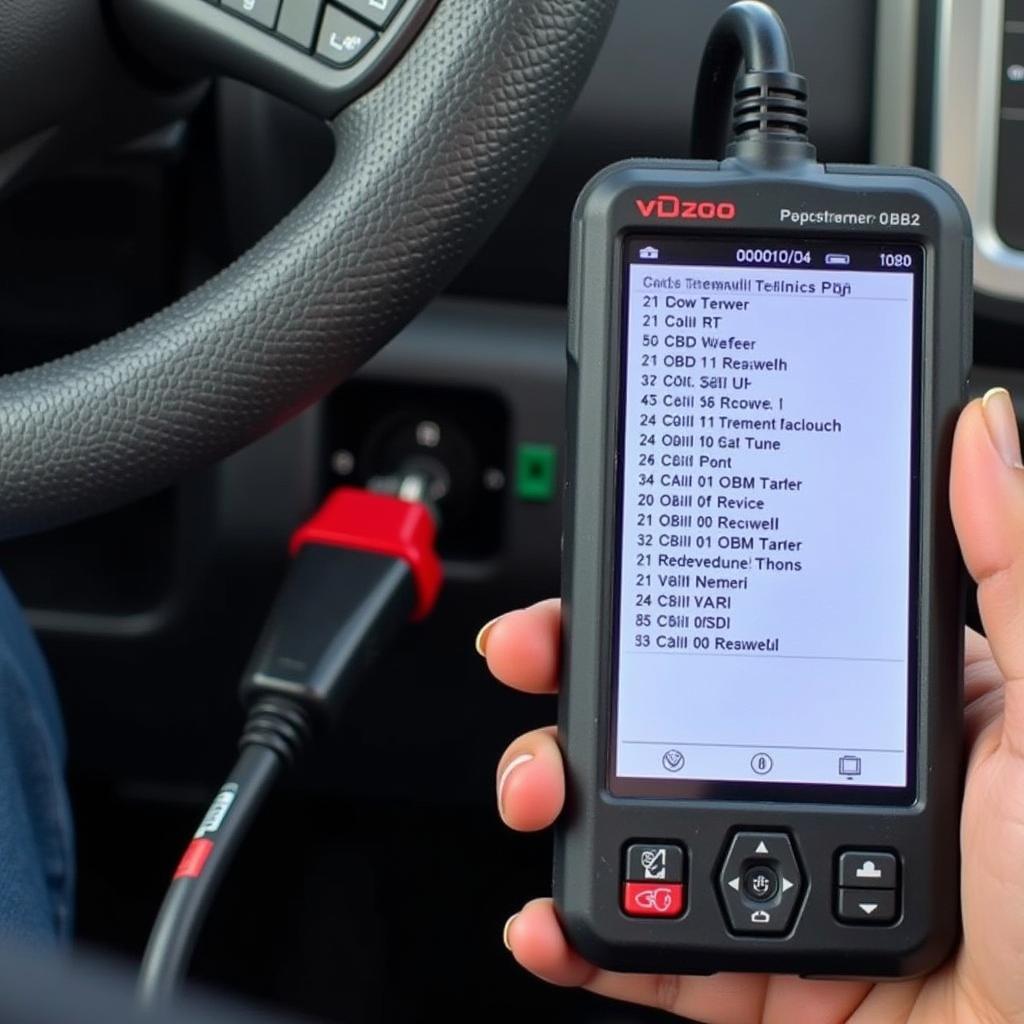 OBD2 Scanner Displaying Codes