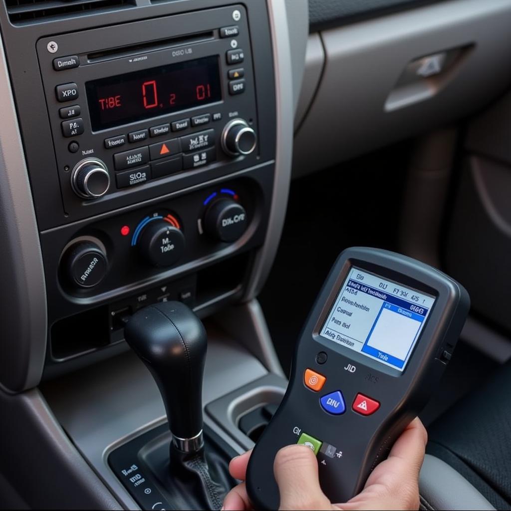 OBD2 Scanner Reading Codes on a 2007 Ford Ranger