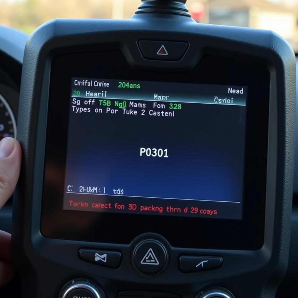 OBD2 Scanner Displaying an Error Code