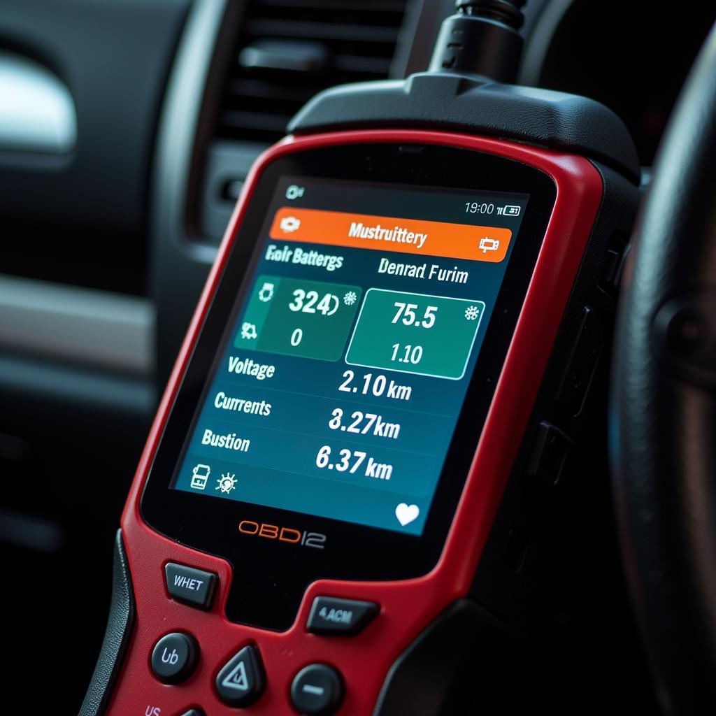 OBD2 Scanner Reading Hybrid Battery Data