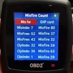 OBD2 Scanner Displaying Misfire Data