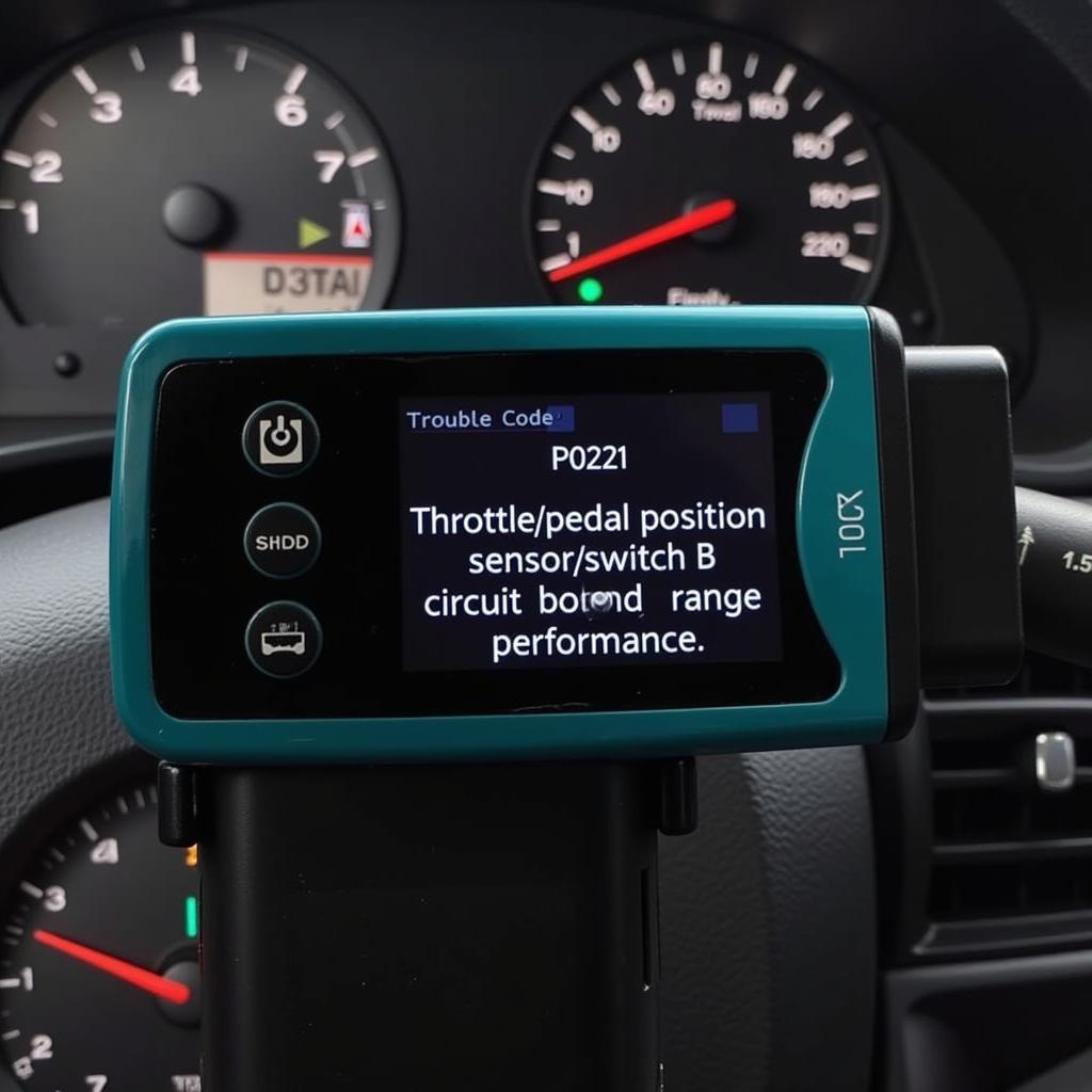 OBD2 Scanner Displaying P0221 Code