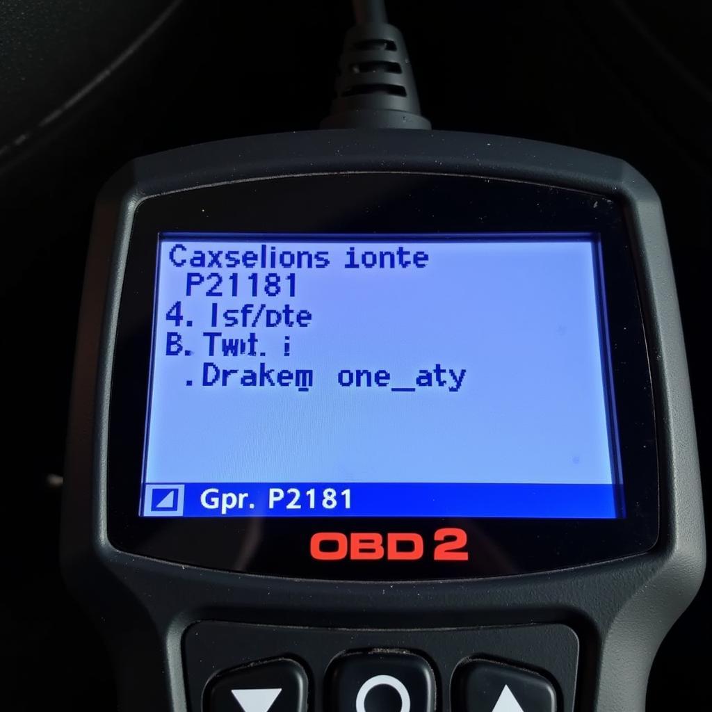 OBD2 Scanner Displaying P2181 Code