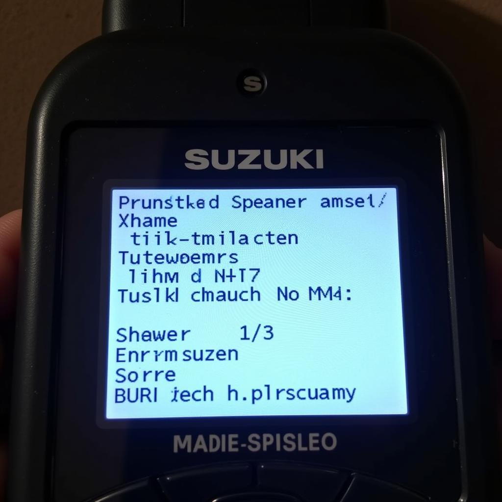 OBD2 Scanner Displaying Suzuki Code