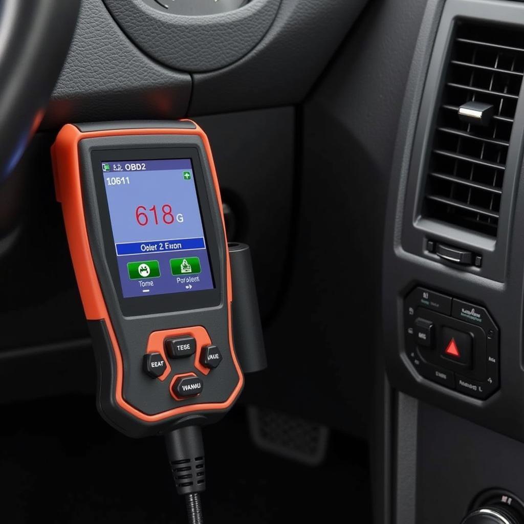 OBD2 Scanner Reading Transmission Temperature