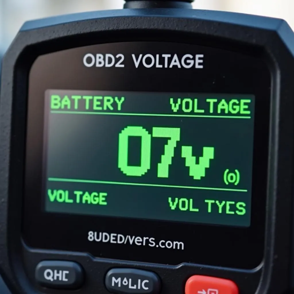 OBD2 Scanner Displaying Battery Voltage