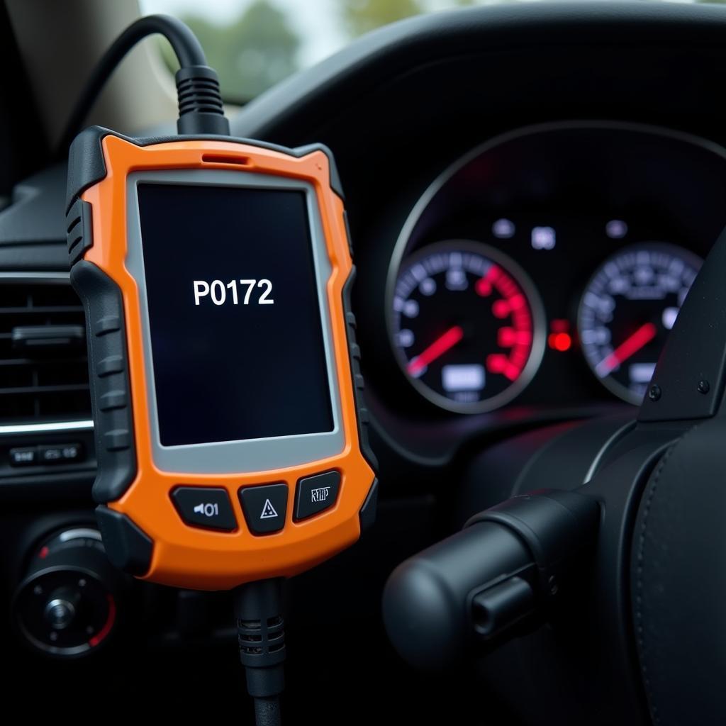 OBD2 Scanner Displaying P0172 Code