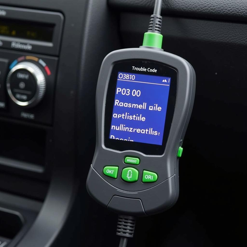 OBD2 Scanner Displaying P0300 Code