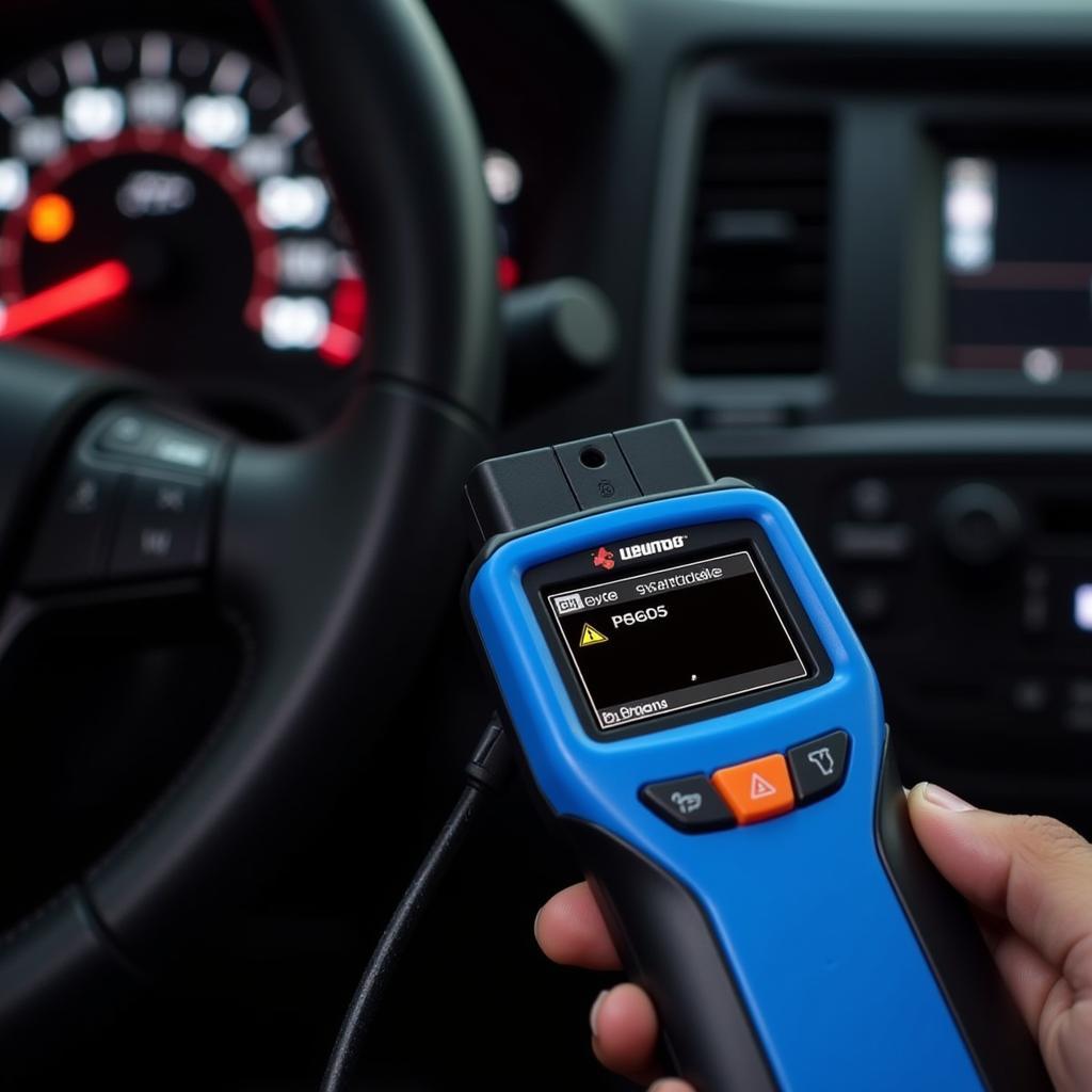 OBD2 scanner displaying P0605 code