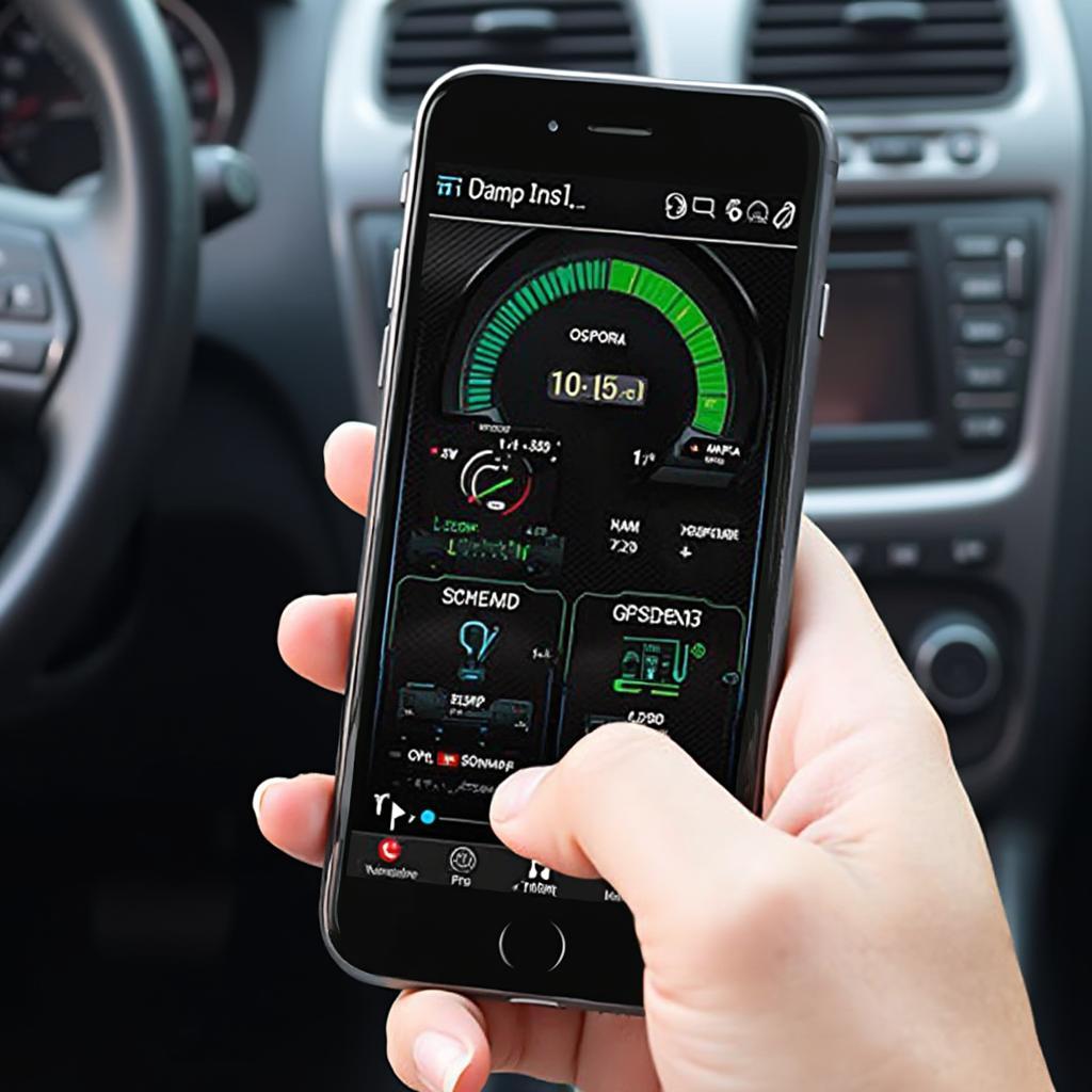 Smartphone App Displaying OBD2 Data