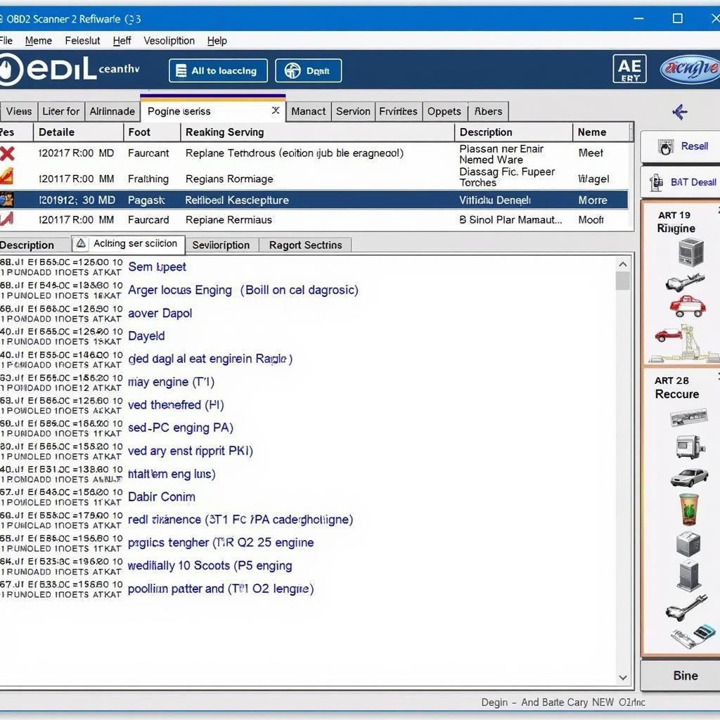 OBD2 Scanner Software Interface