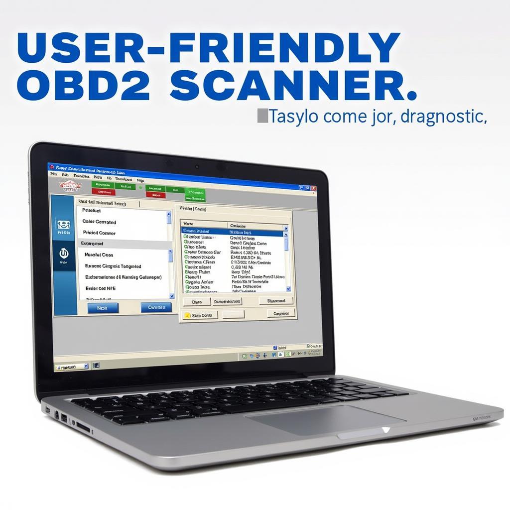 OBD2 Software Interface on a Laptop