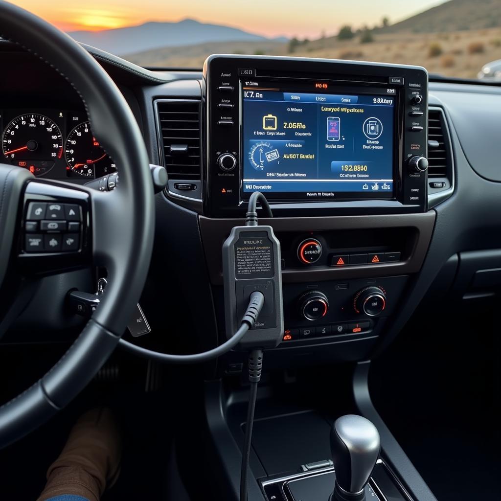 OBD2 Scanner in use on a Toyota Land Cruiser