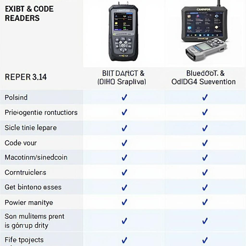 OBD2 Scanner Types Comparison Chart