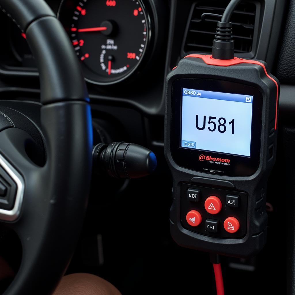 OBD2 Scanner Displaying U581 Code