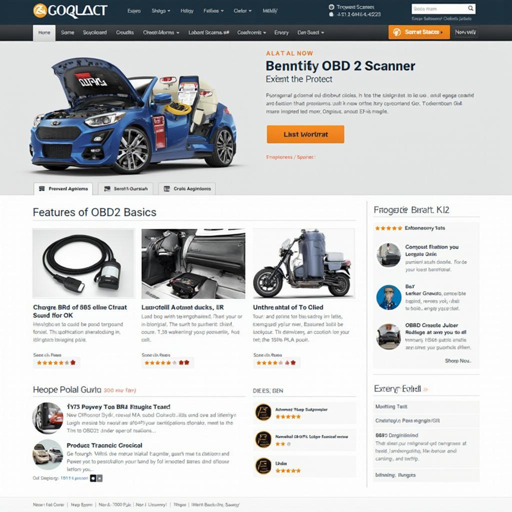 OBD2 Scanner Website Homepage