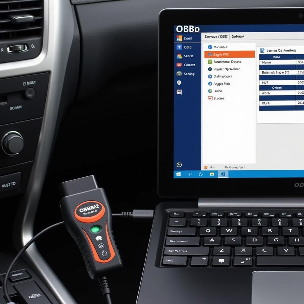 OBD2 Scanner Connected to Windows 10 Laptop