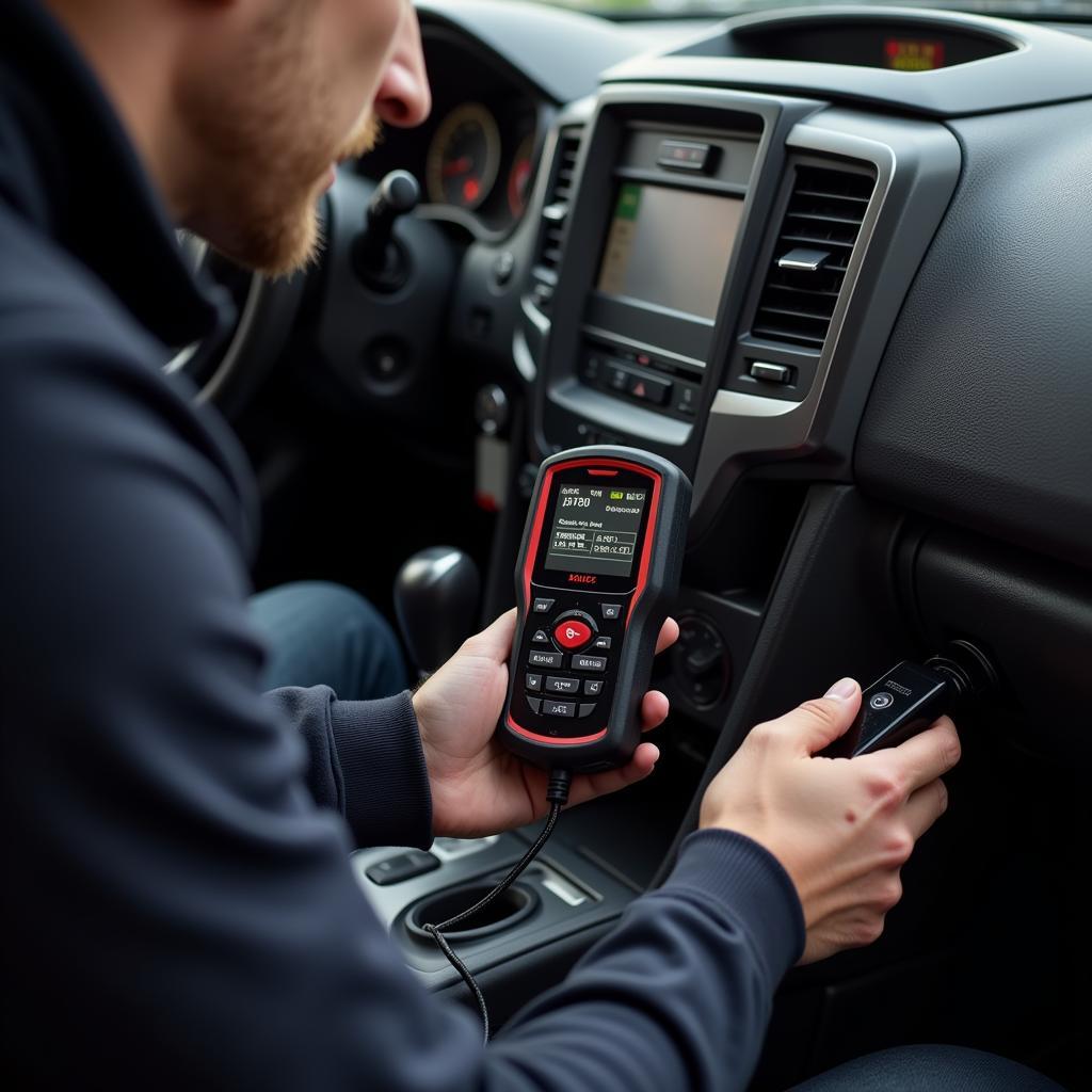 OBD2 Scanner Connected to a Vehicle