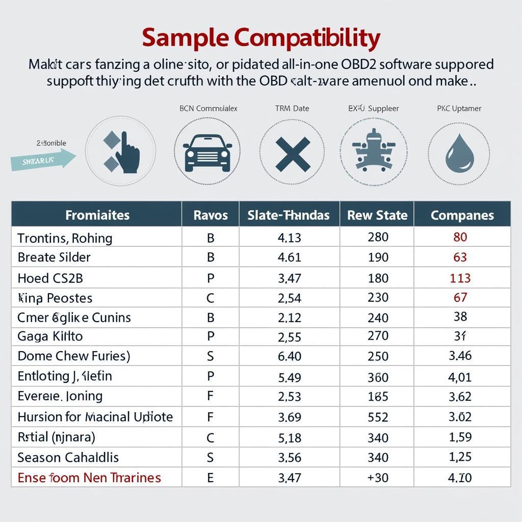 Vehicle Compatibility Chart for OBD2 Software