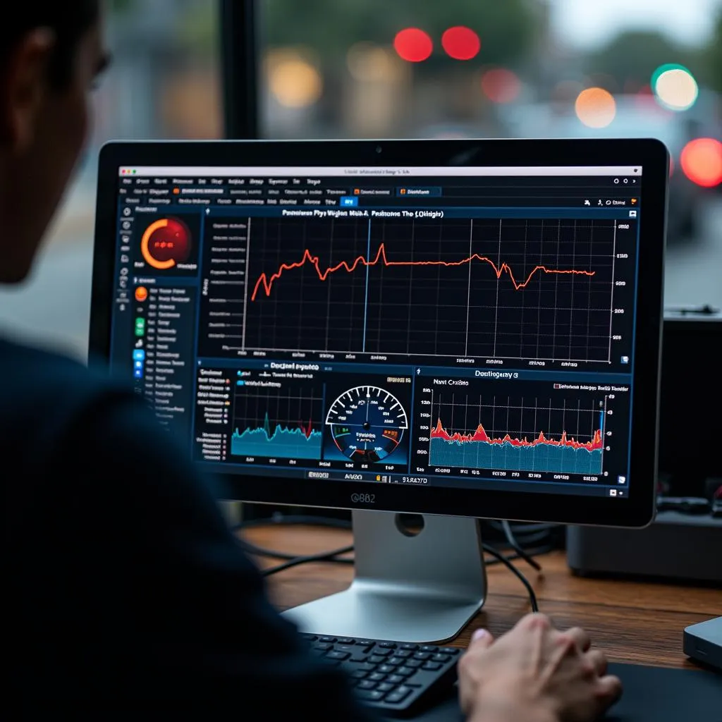 OBD2 software displaying live data on a computer screen