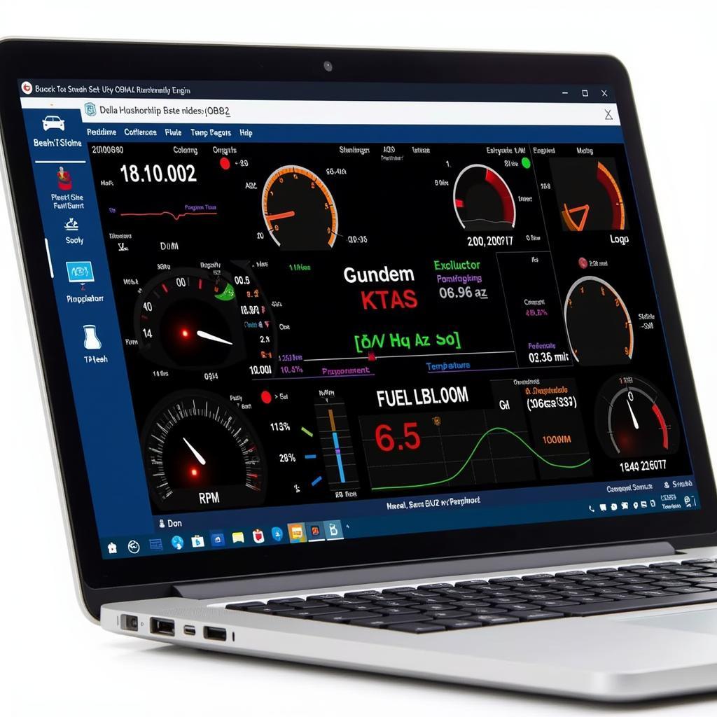 OBD2 Software Interface on Laptop