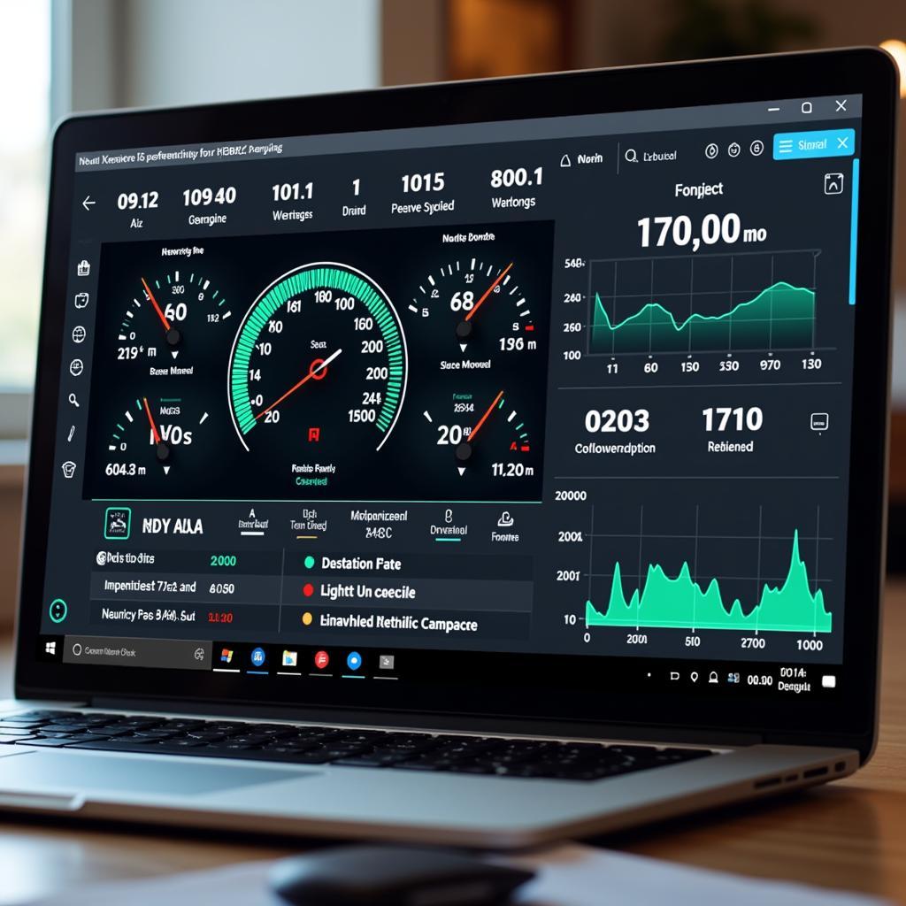 Example of OBD2 Software Interface on Windows 10 Laptop