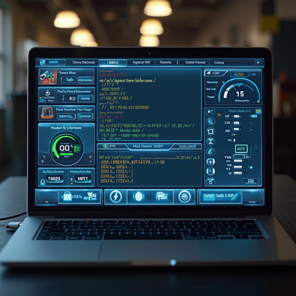 OBD2 software interface displaying diagnostic data on a laptop screen