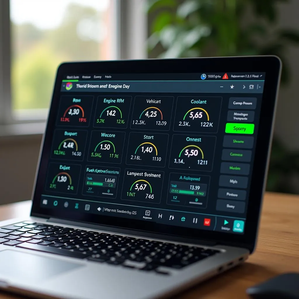 OBD2 Software Interface on Laptop Screen