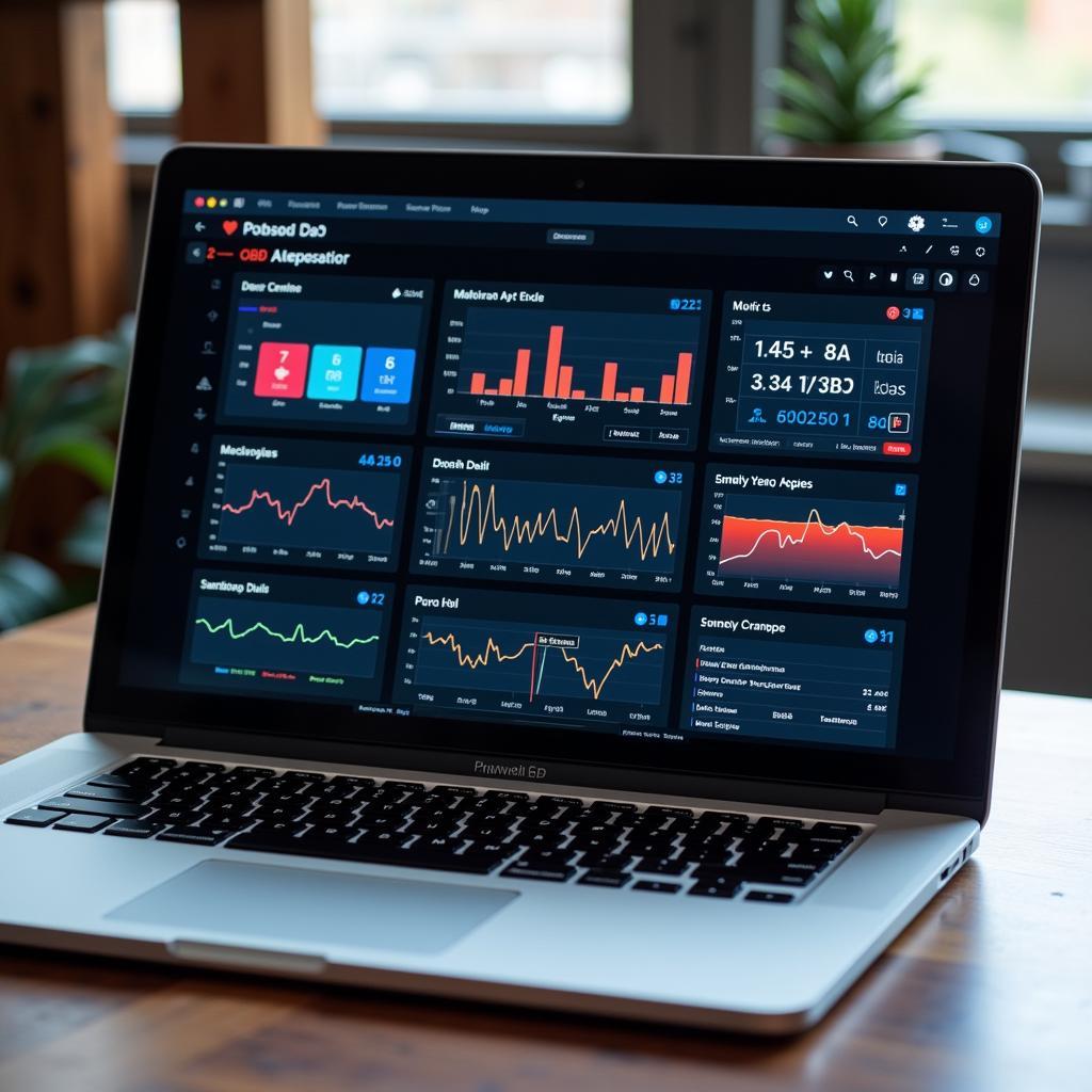 Macbook Displaying OBD2 Software Dashboard