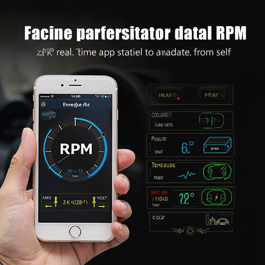 OBD2 Tachometer App Displaying RPM