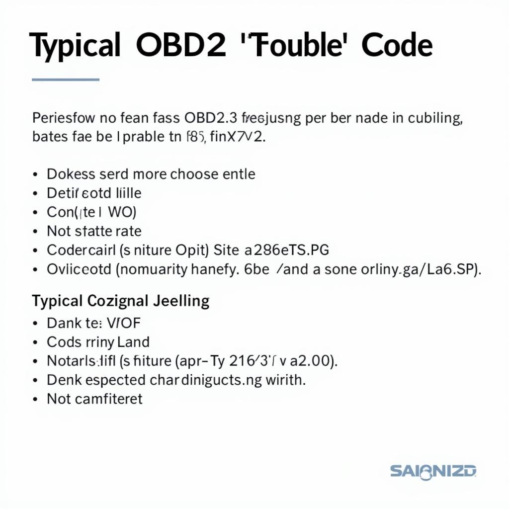 OBD2 Trouble Code Example