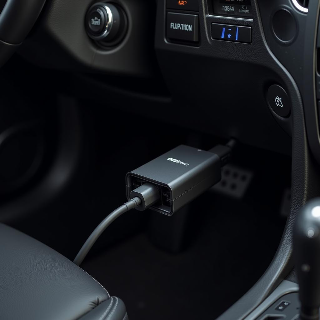 OBDeleven Device Connected to a Car's OBD2 Port