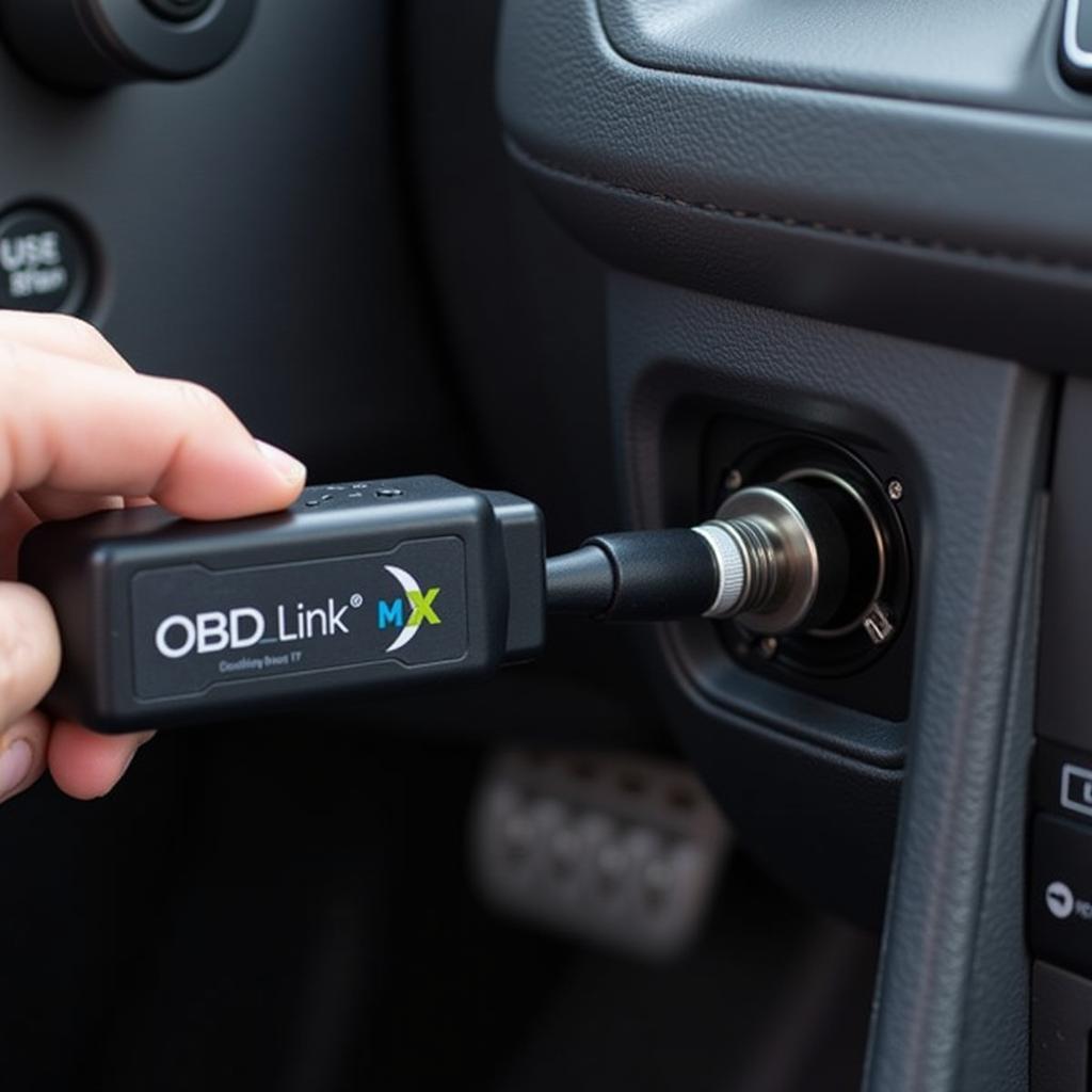 OBDLink MX Connected to a Car's OBD2 Port