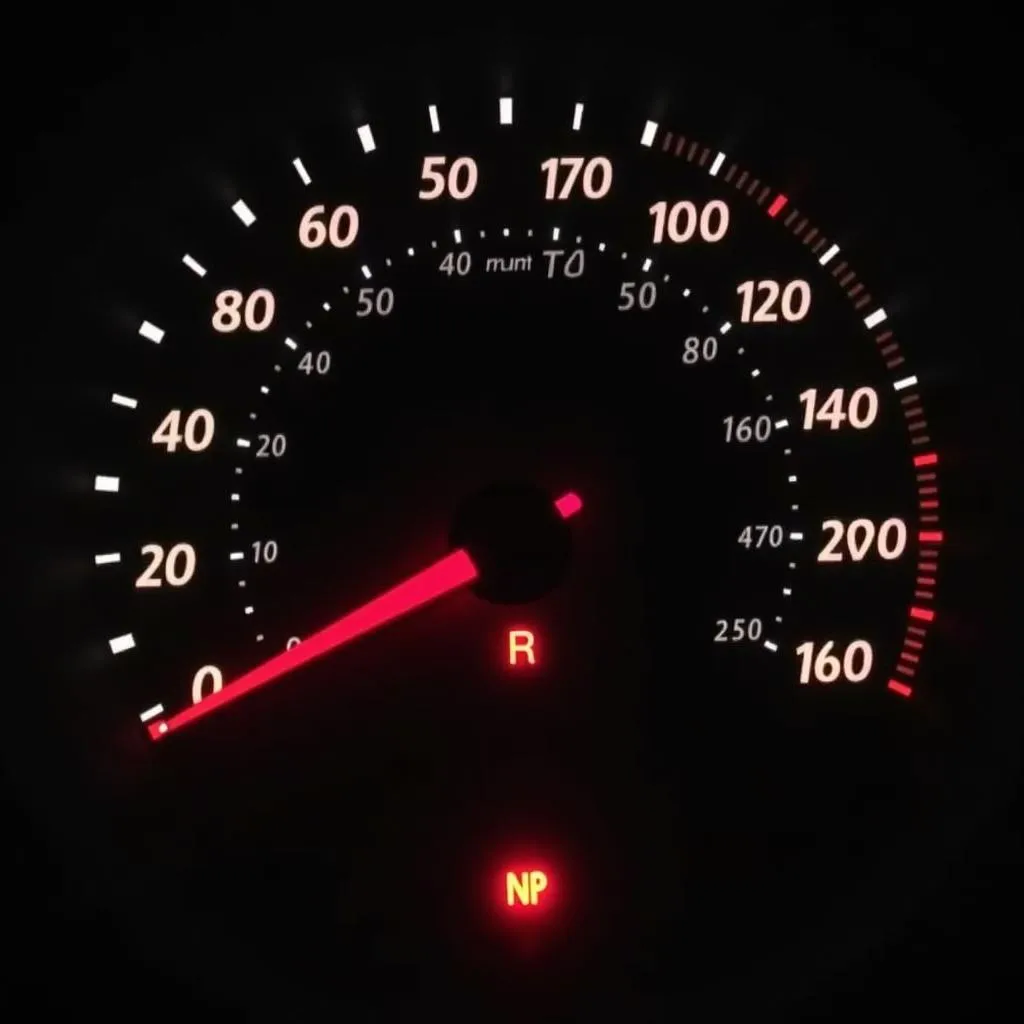 Car dashboard showing check engine light and reduced engine performance