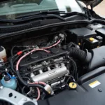 Wiring harness in a Mazda CX-5 engine bay