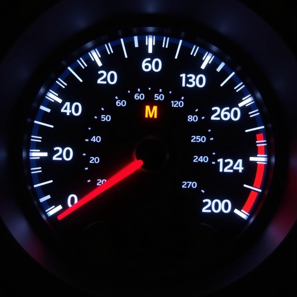 Car dashboard showing check engine light