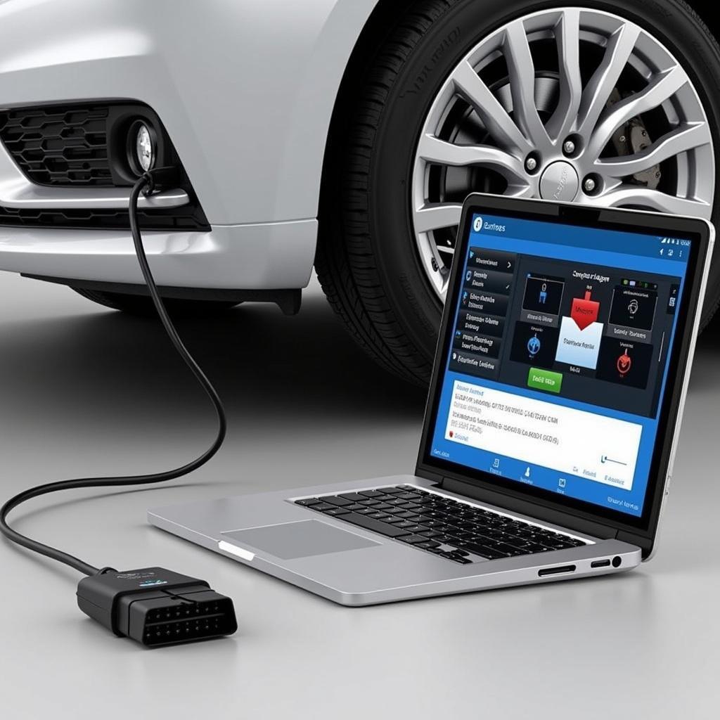 PC Based OBD2 Scanner Connected to Car