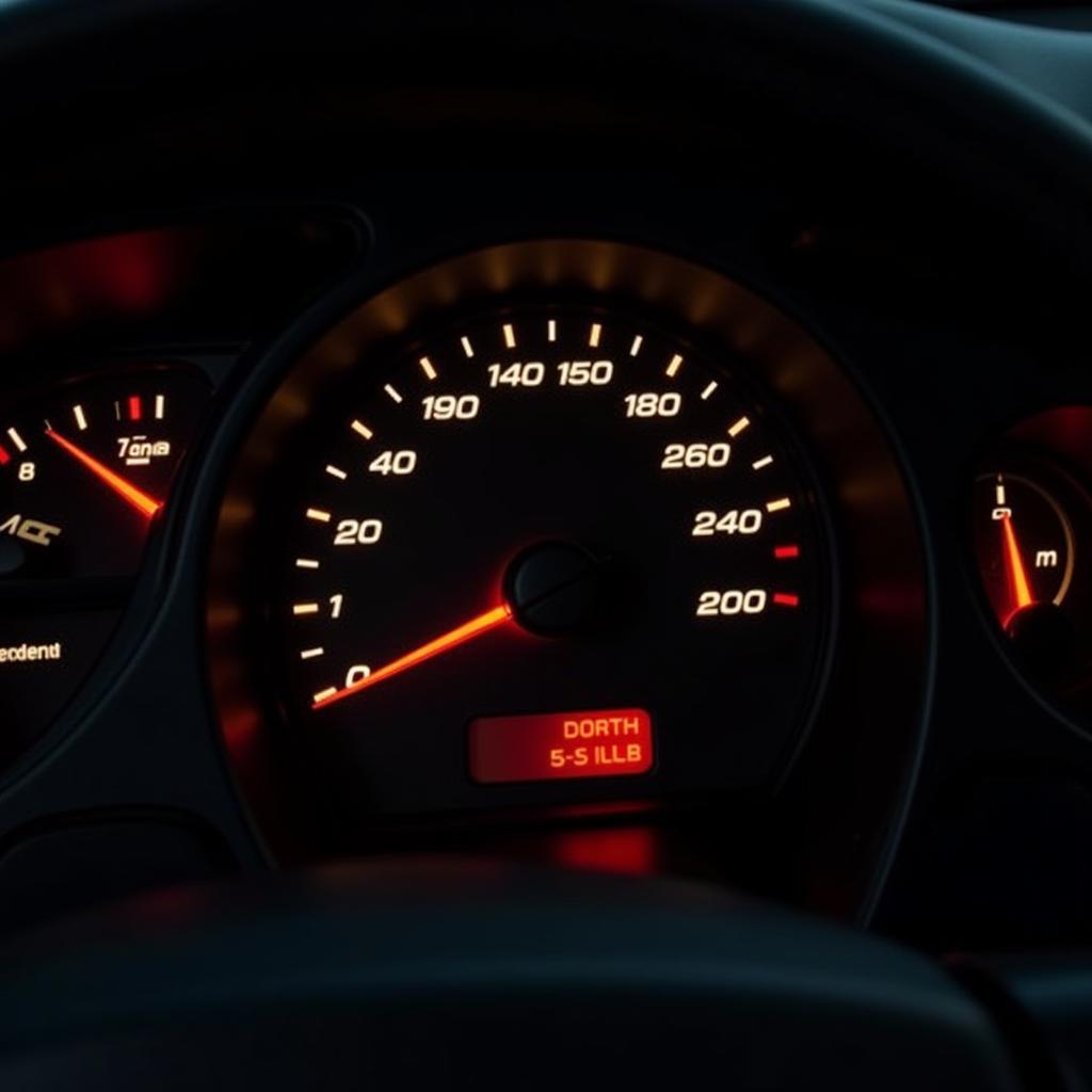 Pontiac Bonneville Dashboard with Check Engine Light Illuminated