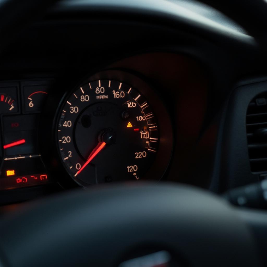 Pontiac G6 Dashboard with Check Engine Light Illuminated