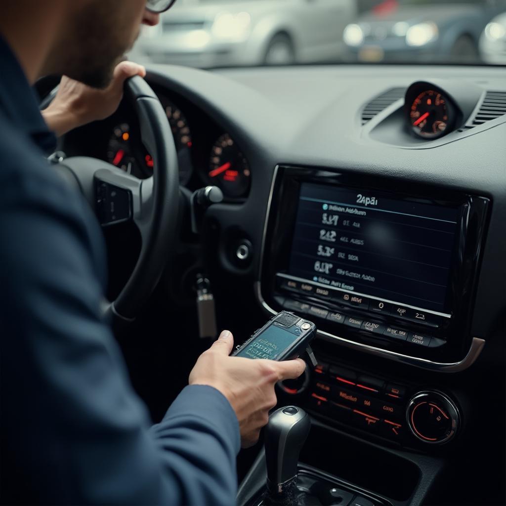 Porsche Cayenne OBD2 Scanner in Use