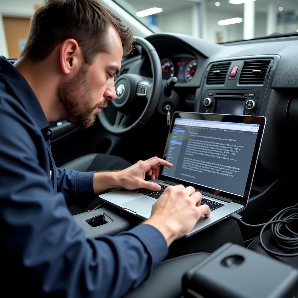 Professional ECU remapping on a car