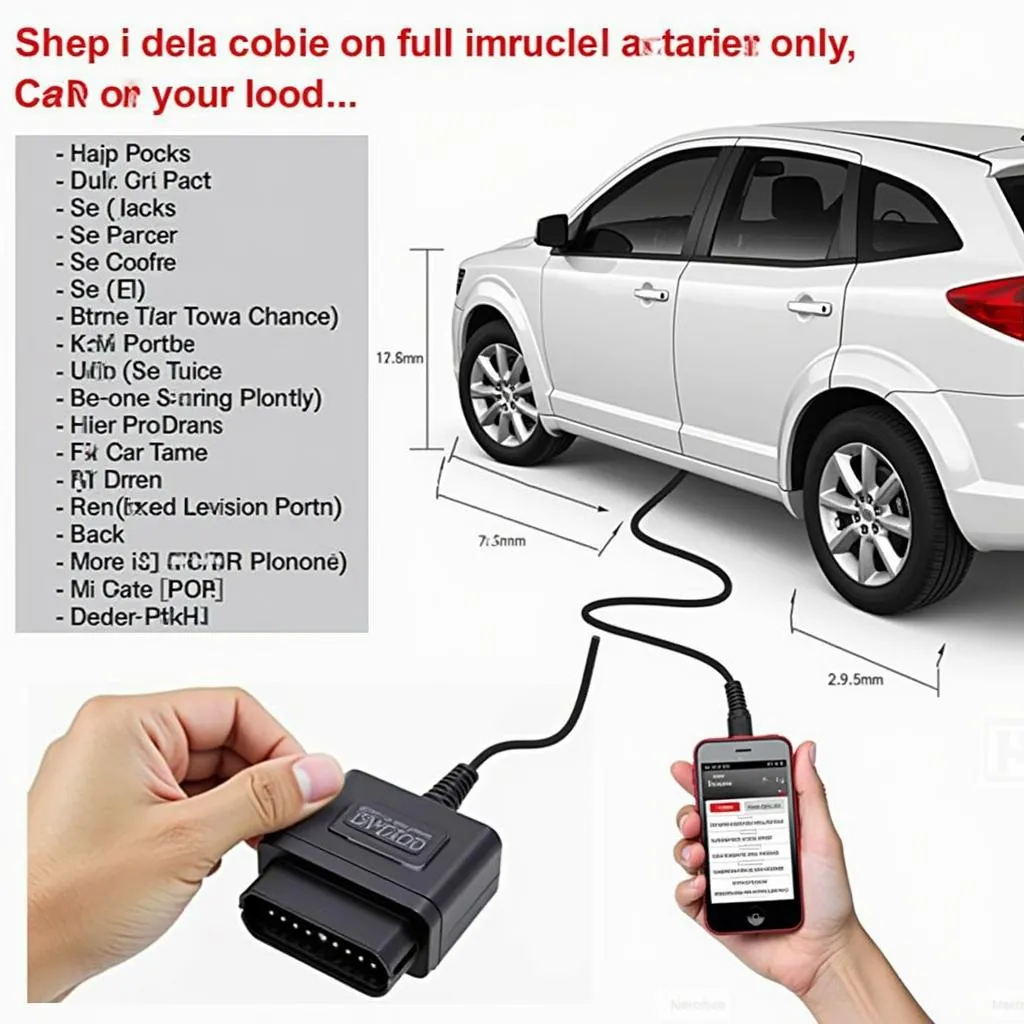 Reading OBD2 codes on a Dodge using a code reader.