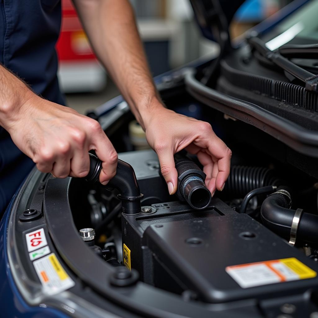 Replacing a car's fuel filter