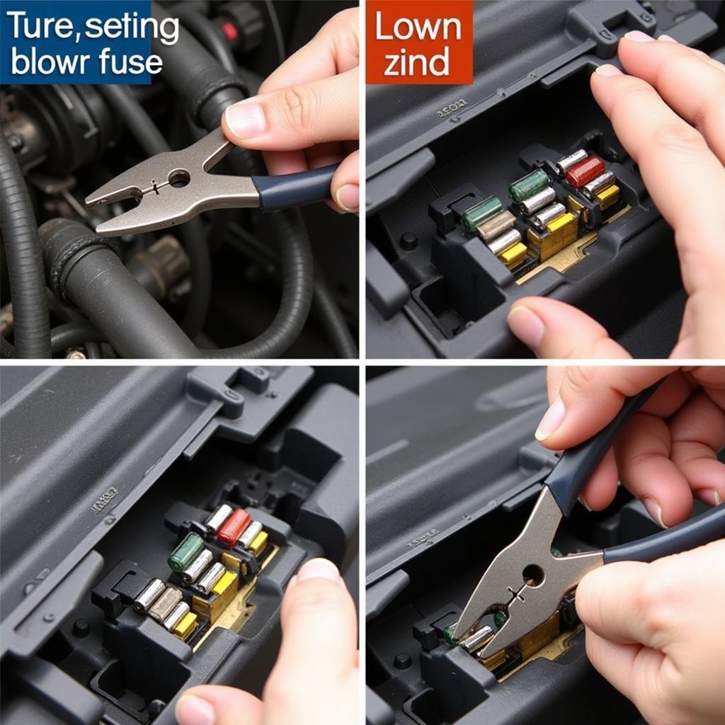 Replacing the OBD2 fuse with a new one.