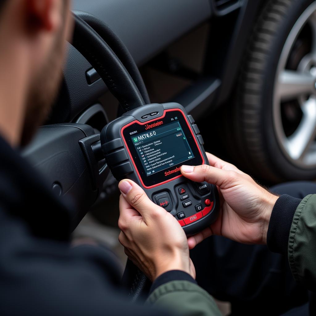 Mechanic Using Schwaben Scanner