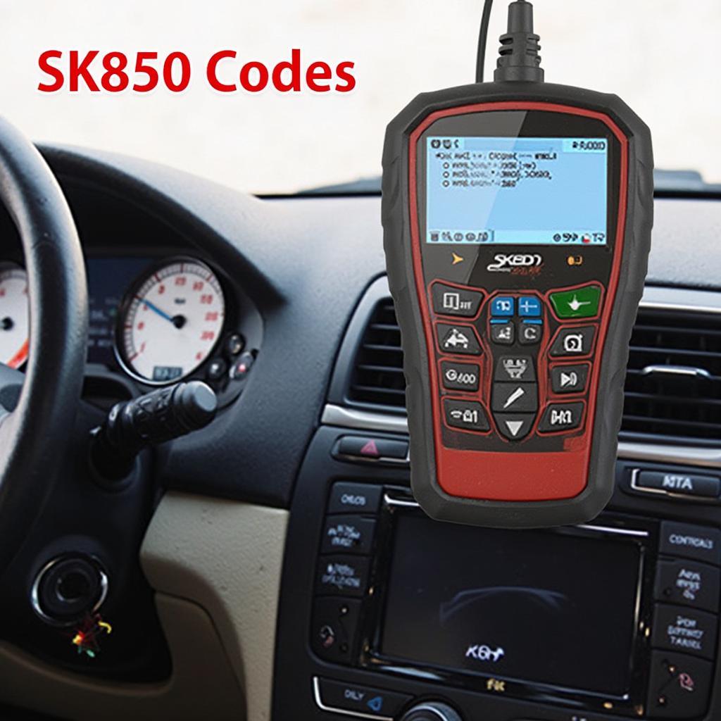 SK850 Reading DTC on a Car's Dashboard