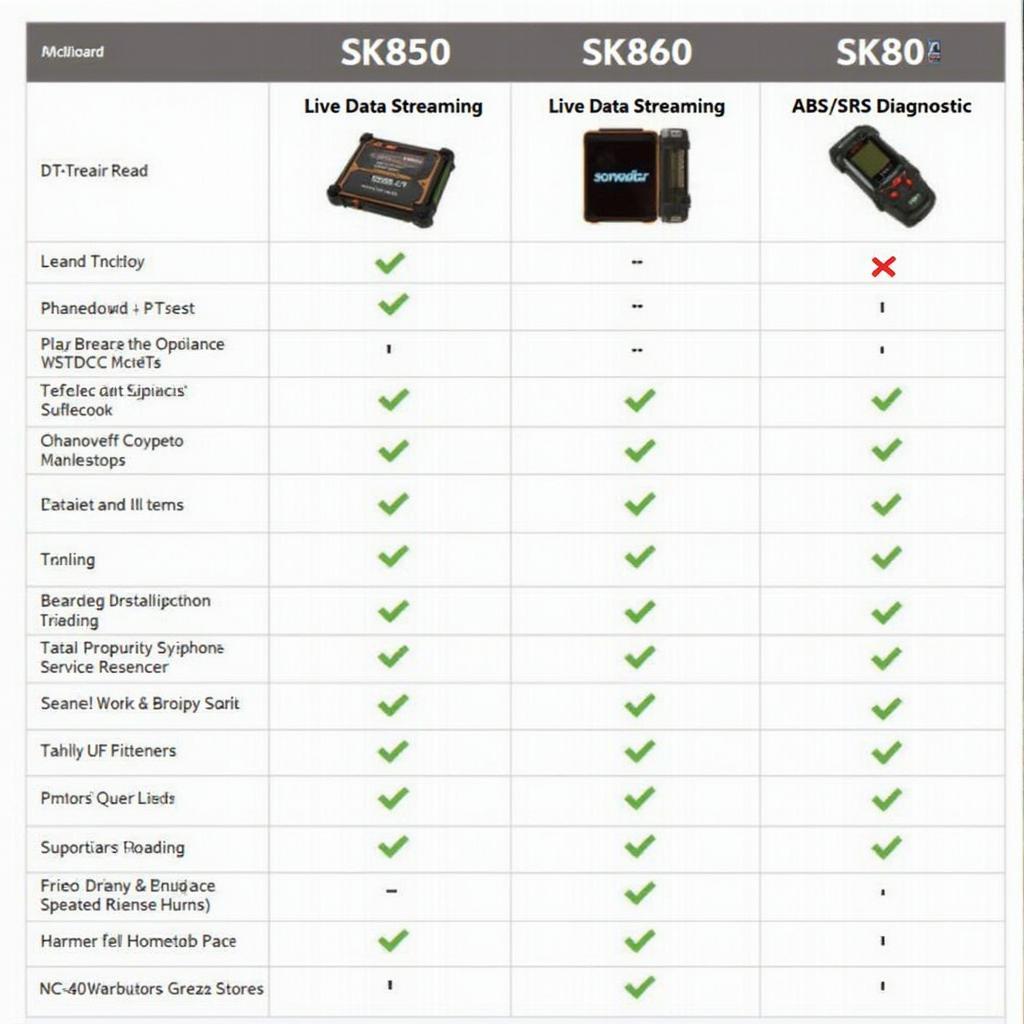 SK850 vs SK860 Feature Comparison Chart