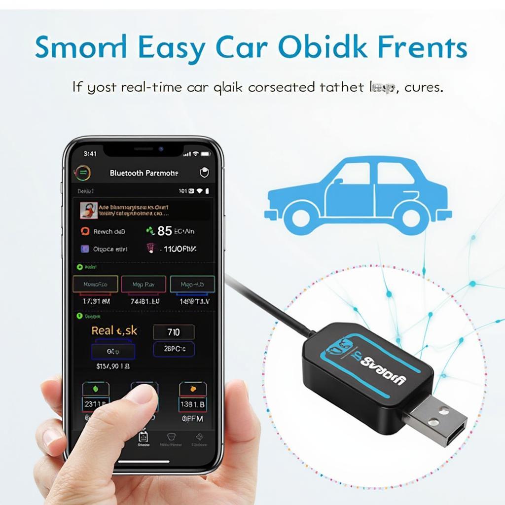 Smartphone Displaying Car Diagnostic Data from iegeek OBD2 Bluetooth 4.0