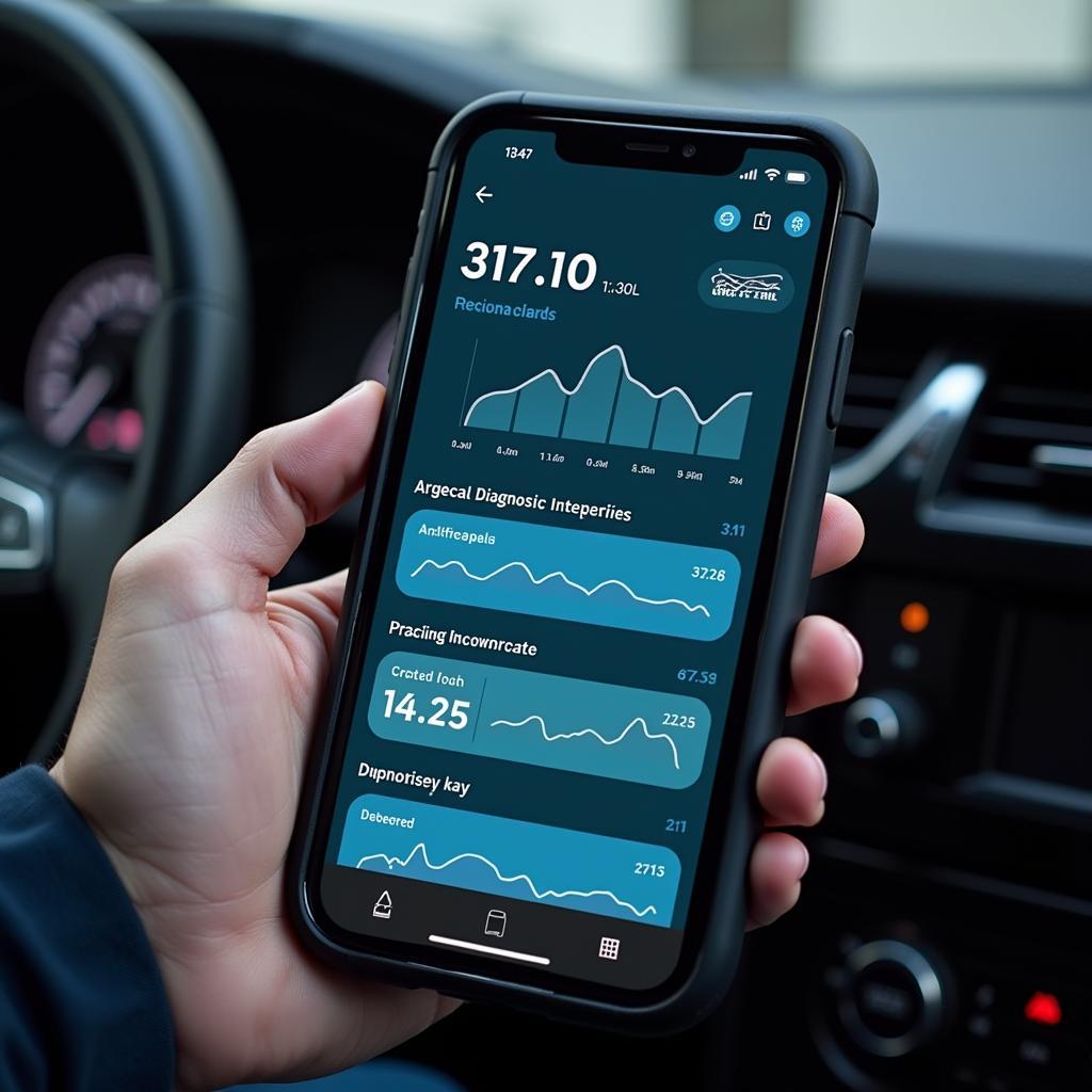 Smartphone Displaying Car Diagnostics