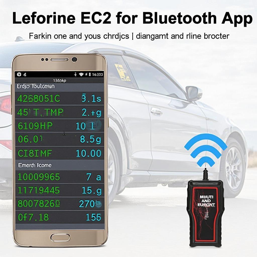 Smartphone Displaying Car Diagnostics with OBD2 App